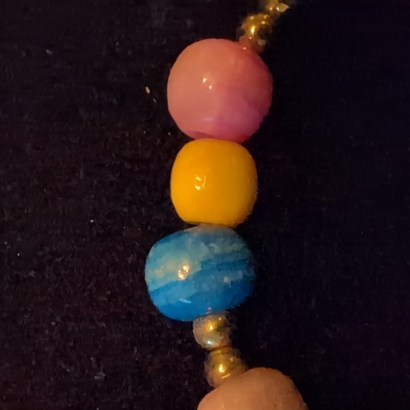 Beaded Pastel Bracelet with Silver Accent Beads - Picture 4 of 5